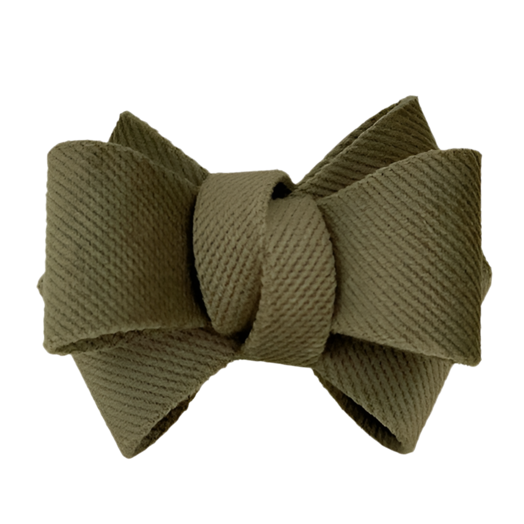 OLIVE GREEN bow ring -Set of 6
