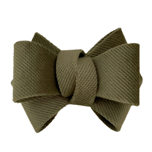 OLIVE GREEN bow ring -Set of 6