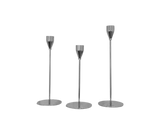 Silver Metal Candlestick holders - Set of 3