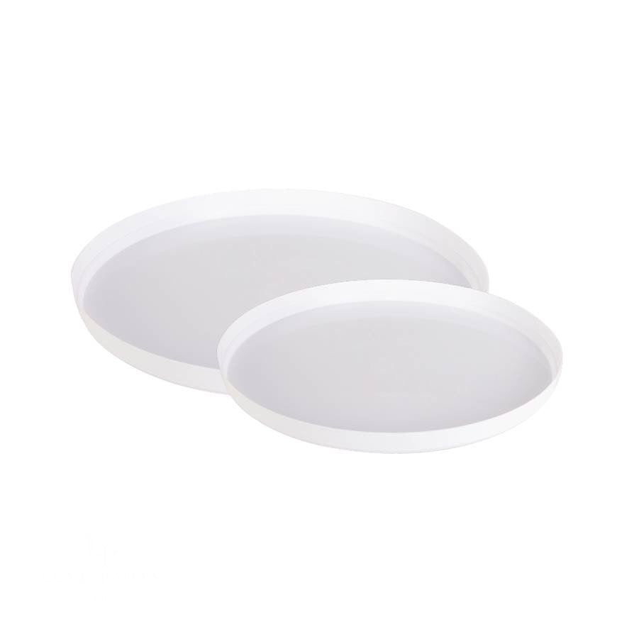 Round White Walled Plastic Plates