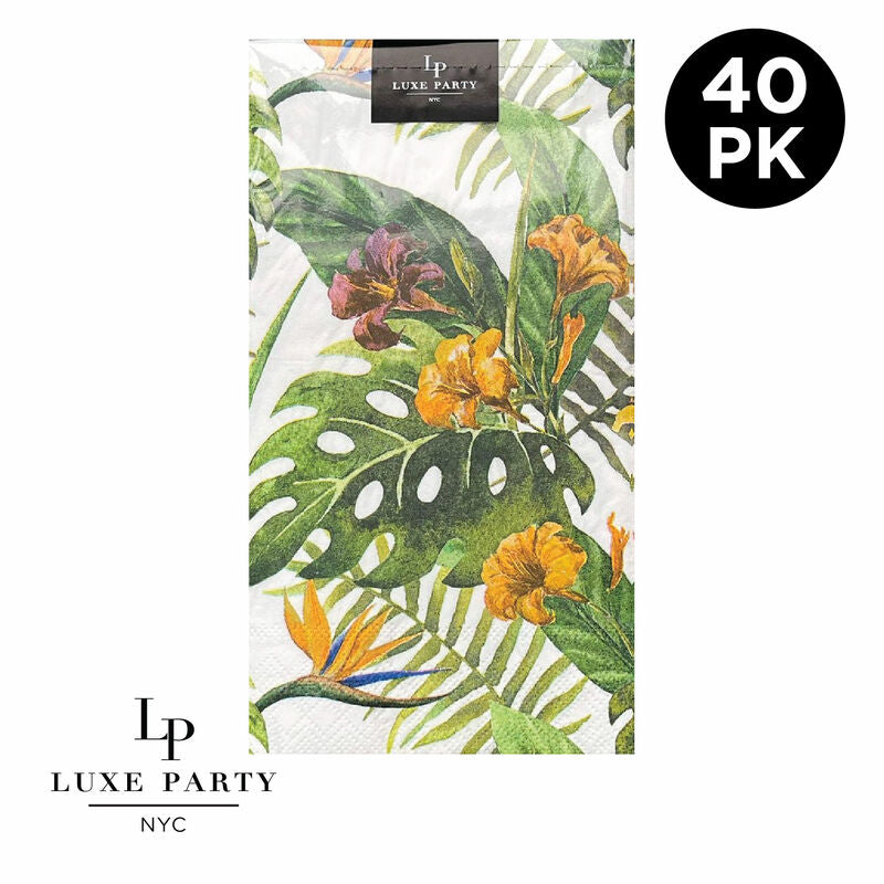 Yellow Palm Paper Cocktail Napkins | 50 Napkins