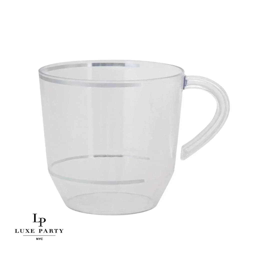 12.5 Oz Round Clear • Silver Plastic Coffee Cup  8 Cups - Luxe Party NYC –  Elegance - Fine Tableware