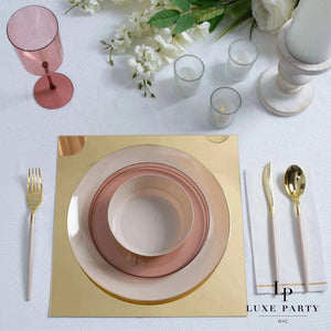 Luxe Party NYC Chargers 12" Gold Square Light Weight Mirror Charger Plate | 1 Charger