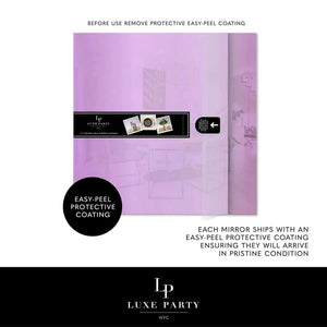 Luxe Party NYC Chargers 12" Lavender Square Light Weight Mirror Charger Plate | 1 Charger
