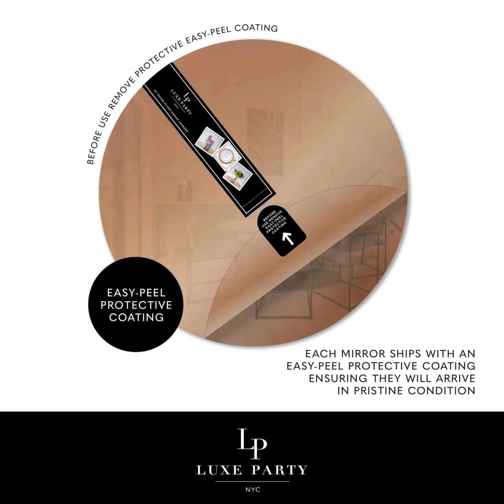 Luxe Party NYC Chargers 13" Bronze Round Light Weight Mirror Charger Plate | 1 Charger