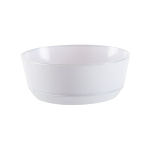 14 Oz. Round White • Silver Plastic Bowls | 10 Pack - Luxe Party NYC