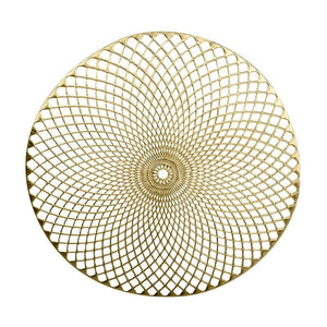 Luxe Party NYC Chargers 15" Gold Round Vinyl Placemat  | 1 Placemat