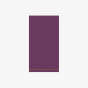 16 PK Purple with Gold Stripe Guest Paper Napkins - Luxe Party NYC