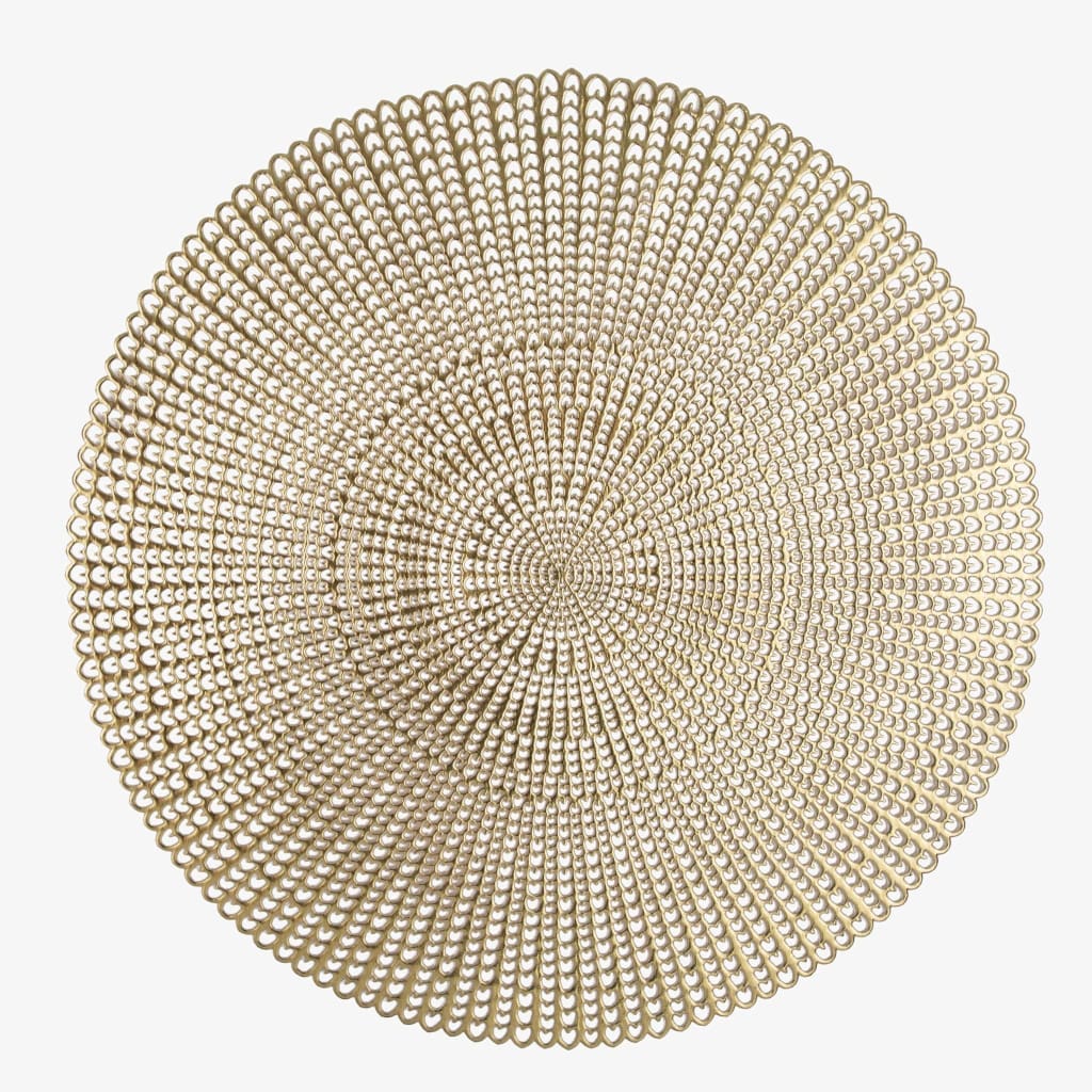 Luxe Party NYC Chargers 16" Woven Gold Round Vinyl Placemat  | 1 Placemat