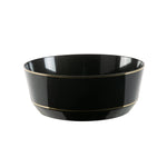 Accent Bowls Soup Bowls 14 Oz. Round Black • Gold Plastic Bowls | 10 Pack