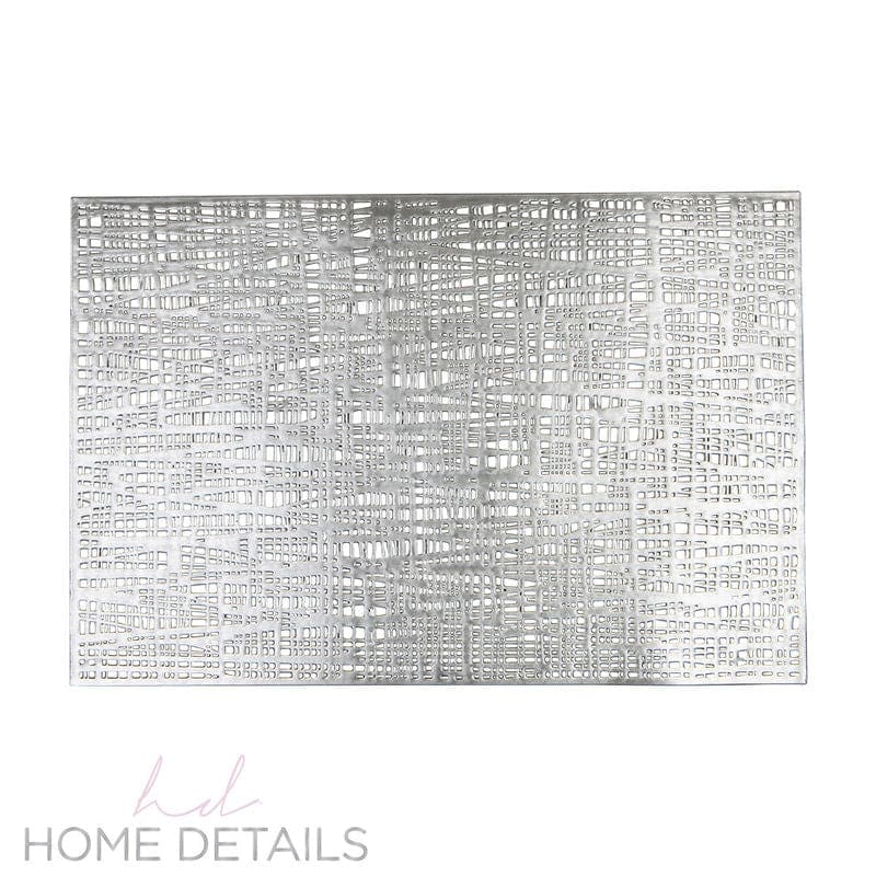 Santorini Placemats Home Details Barcelona Metallic Placemat in Silver