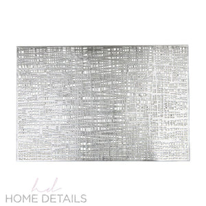 Santorini Placemats Home Details Barcelona Metallic Placemat in Silver
