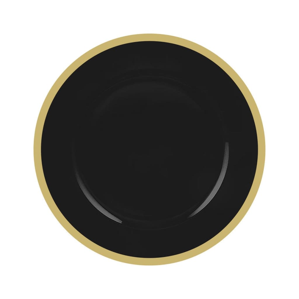 Luxe Party NYC Chargers Black and Gold Plastic Charger Plate | 1 Charger