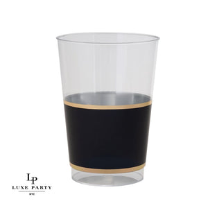 Luxe Party NYC Tumblers Black • Gold Plastic Cups | 10 Cups