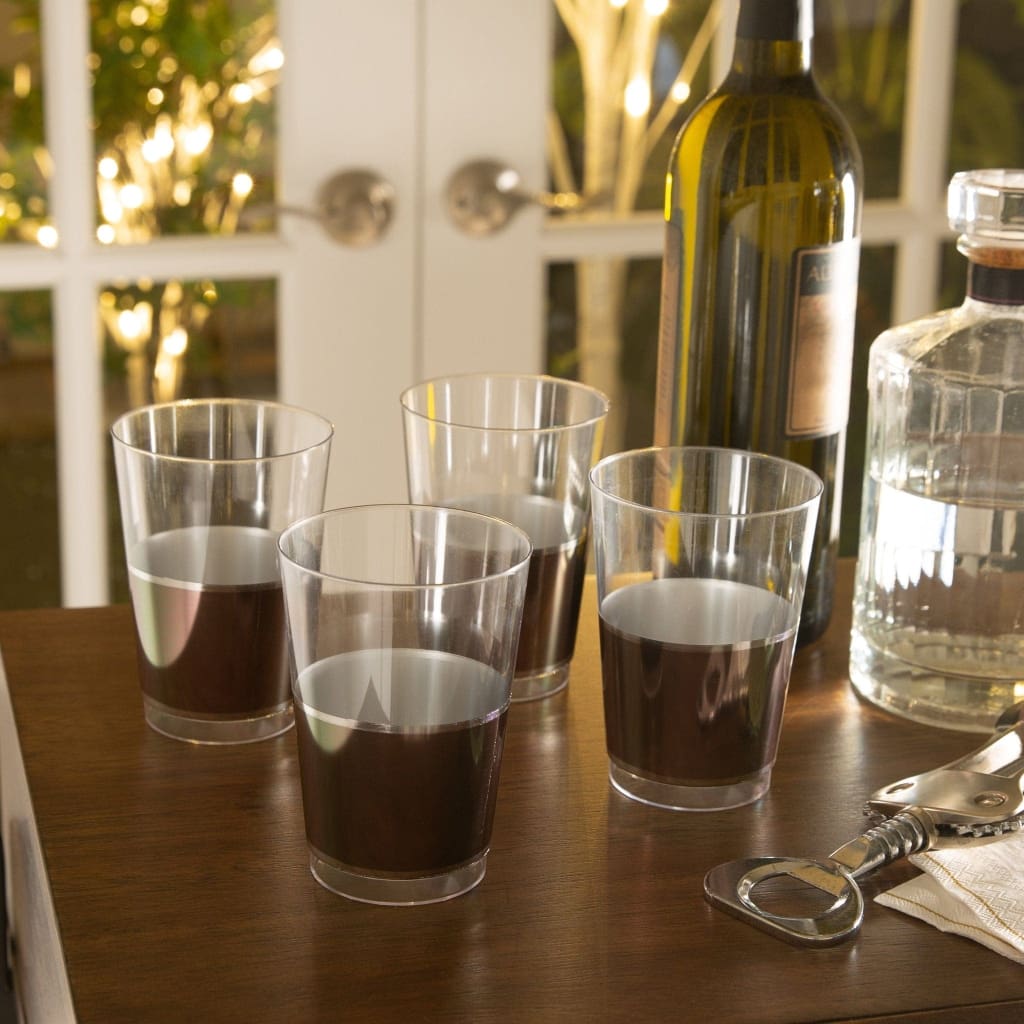 Luxe Party NYC Tumblers Black • Silver Plastic Cups | 10 Cups