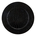 Luxe Party NYC Chargers Black Snake Skin Look Round Plastic Charger Plate | 1 Charger