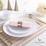 Blush with Gold Stripe Lunch Napkins | 20 Napkins - 20 Lunch Napkins - 6.5 x 6.5 - Napkins