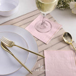 Blush with Gold Stripe Paper Cocktail Napkins | 20 Napkins - 20 Beverage Napkins - 5 x 5 - Napkins