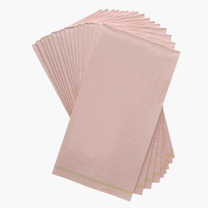 Luxe Party NYC Napkins 16 Dinner Napkins Blush with Silver Stripe Paper Napkins - 3 available sizes