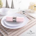 Blush with Silver Stripe Lunch Paper Napkins | 20 Napkins - 20 Lunch Napkins - 6.5 x 6.5 - Napkins