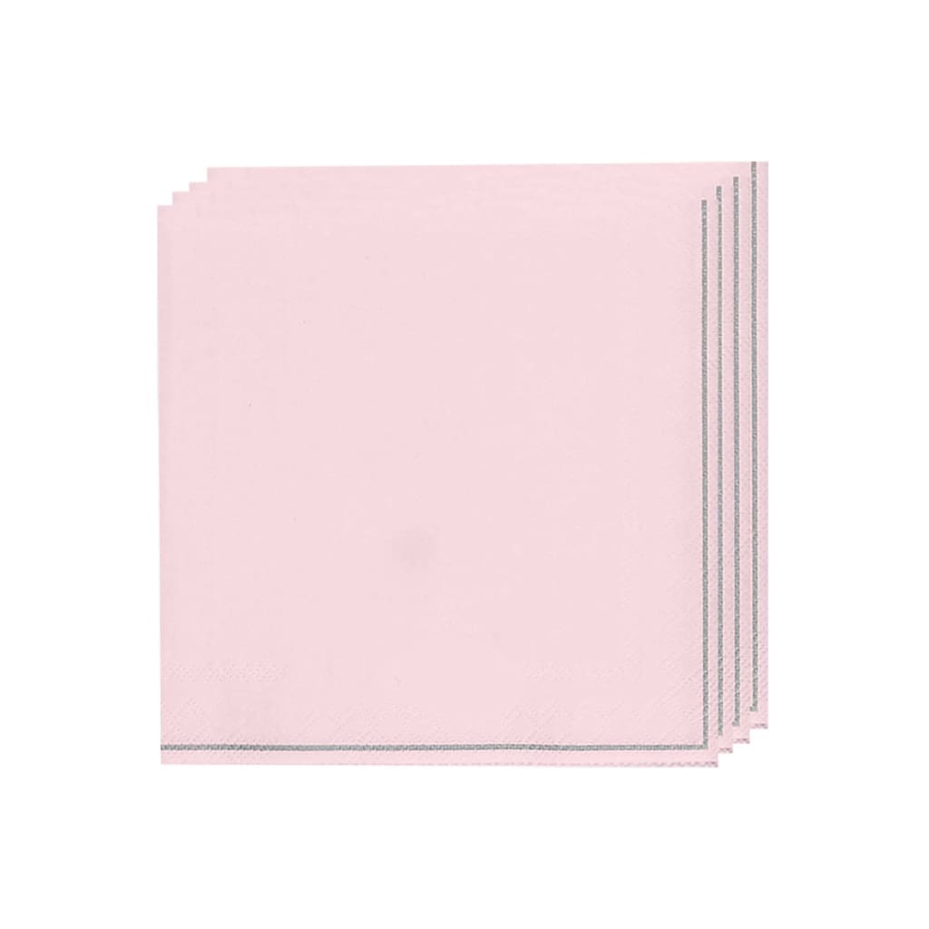 Luxe Party NYC Napkins Blush with Silver Stripe Paper Napkins - 3 available sizes
