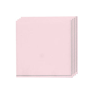 Luxe Party NYC Napkins 20 Lunch Napkins - 6.5" x 6.5" Blush with Silver Stripe Paper Napkins - 3 available sizes
