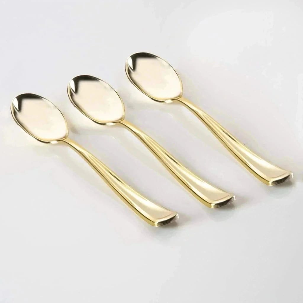 Classic Flatware Spoons Classic Design Gold Plastic Spoons | 20 Spoons
