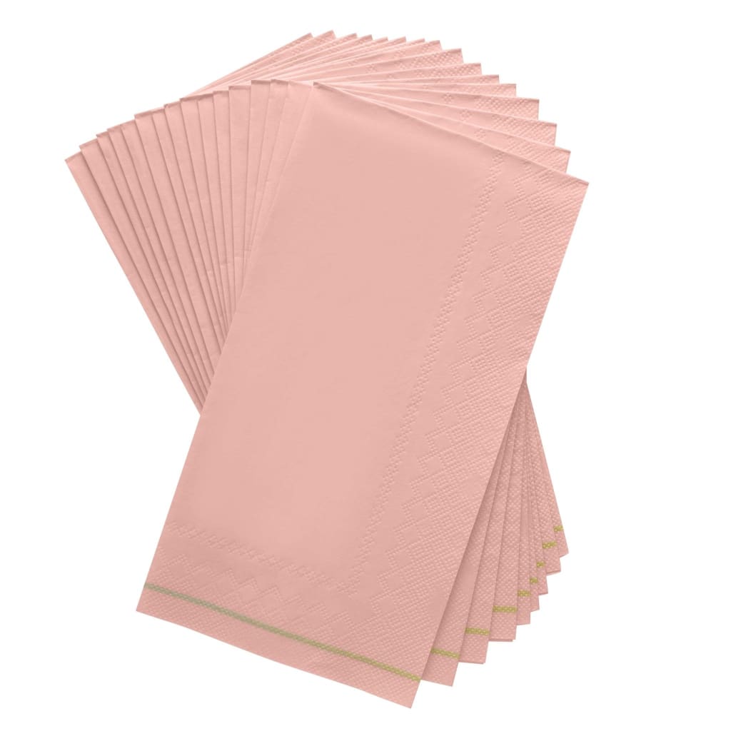Luxe Party NYC Napkins 16 PK Coral with Gold Stripe Guest Paper Napkins