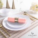Coral with Gold Stripe Lunch Napkins | 20 Napkins - 20 Lunch Napkins - 6.5 x 6.5 - Napkins