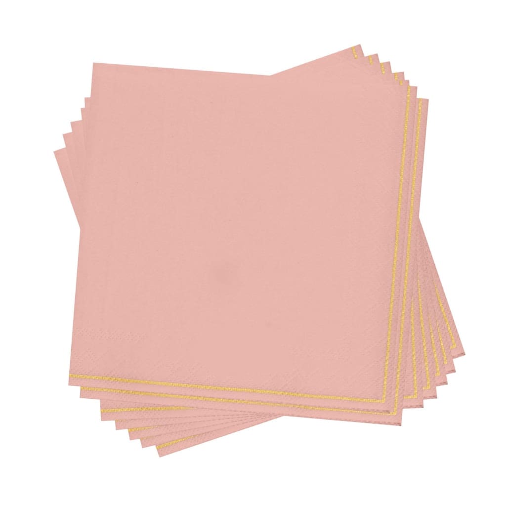 Luxe Party NYC Napkins Coral with Gold Stripe Paper Napkins - 3 available sizes