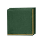 Luxe Party NYC Napkins 20 Lunch Napkins - 6.5" x 6.5" Emerald with Gold Stripe Paper Napkins - 3 available sizes