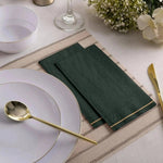 Luxe Party NYC Napkins 16 Dinner Napkins - 4.25" x 7.75" Emerald with Gold Stripe Paper Napkins - 3 available sizes