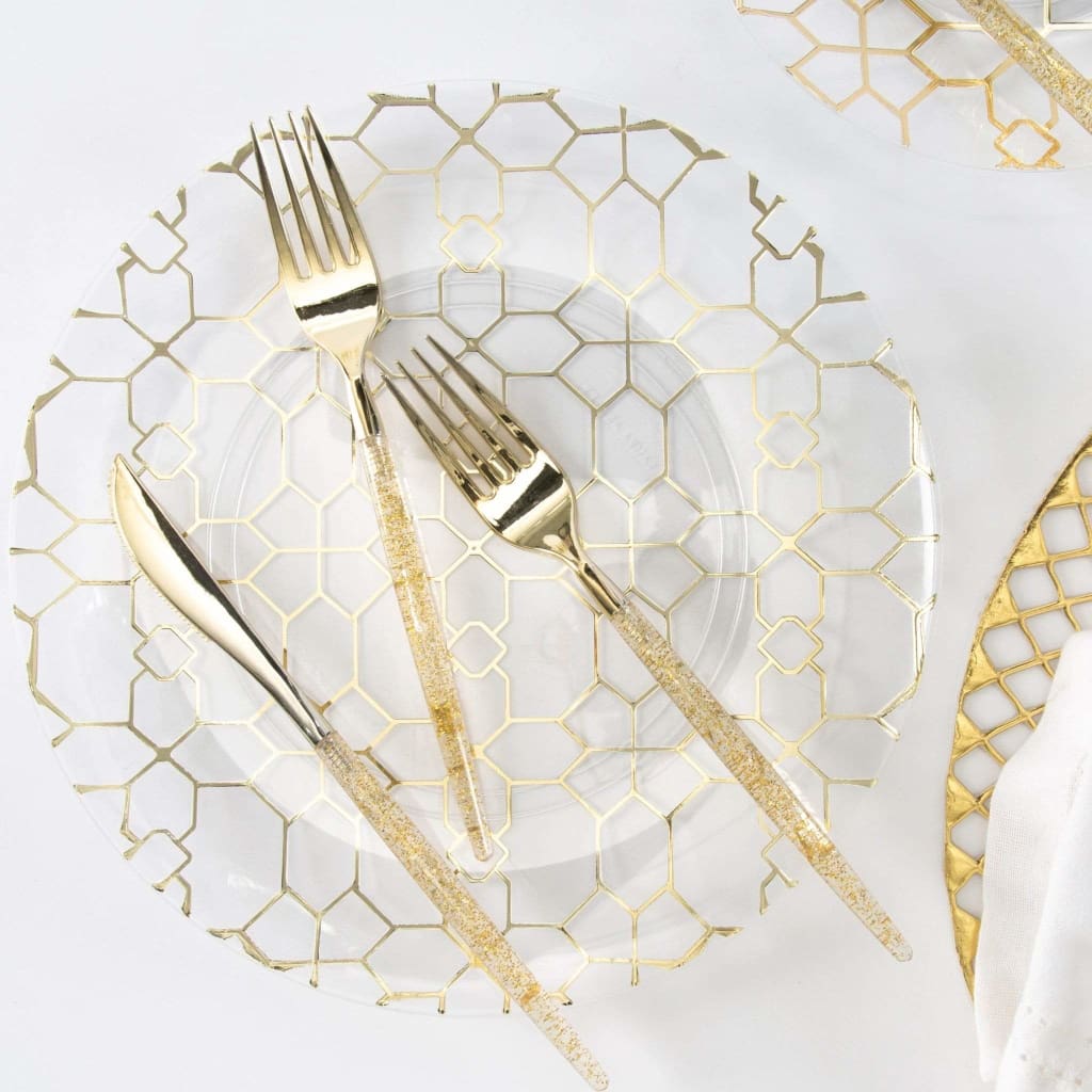 Luxe Party Plastic Cutlery Set - White Gold