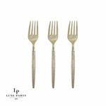 Luxe Party NYC Two Tone Mini 20 Mini Forks Gold Glitter Plastic Mini Forks | 20 Forks