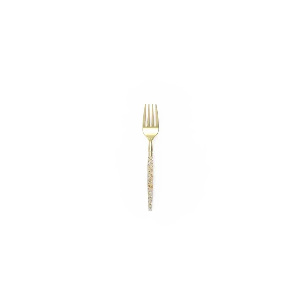 Luxe Party NYC Two Tone Mini 20 Mini Forks Gold Glitter Plastic Mini Forks | 20 Forks