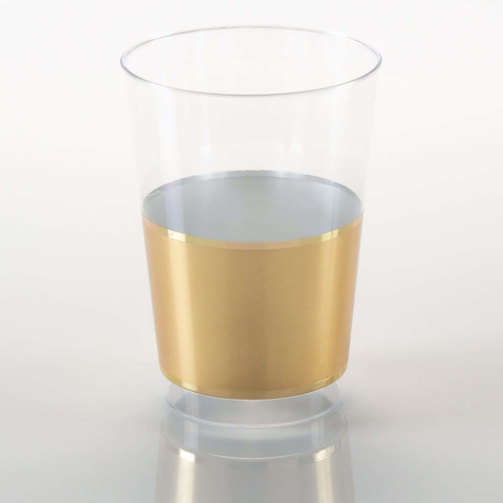 Luxe Party NYC Tumblers 12 Oz Round Gold Plastic Tumblers | 10 Tumblers