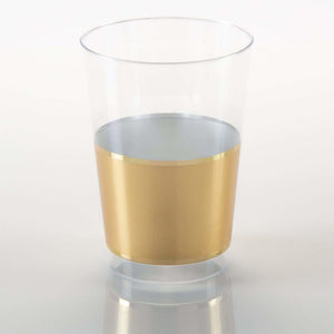 Luxe Party NYC Tumblers 12 Oz Round Gold Plastic Tumblers | 10 Tumblers