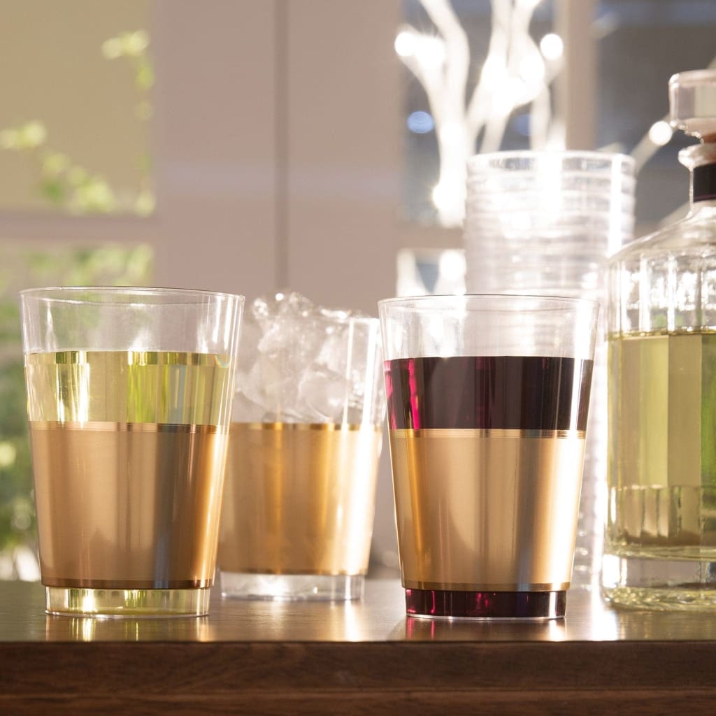 Luxe Party NYC Tumblers Gold Plastic Cups | 10 Cups