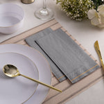 Luxe Party NYC Napkins Grey with Gold Stripe Paper Napkins - 3 available sizes