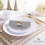 Grey with Gold Stripe Lunch Napkins | 20 Napkins - 20 Lunch Napkins - 6.5 x 6.5 - Napkins
