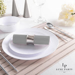 Grey with Silver Stripe Lunch Napkins | 20 Napkins - 20 Lunch Napkins - 6.5 x 6.5 - Napkins