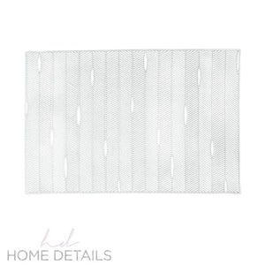 Herringbone Stripe Placemats Home Details Herringbone Stripe Laser Cut Placemat in Silver