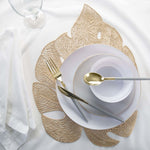The Leaf Placemats Home Details Leaf Shape Placemat in Gold