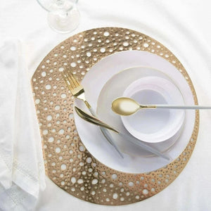 The Moon Placemats Home Details Round Moon Laser Cut Placemat in Gold