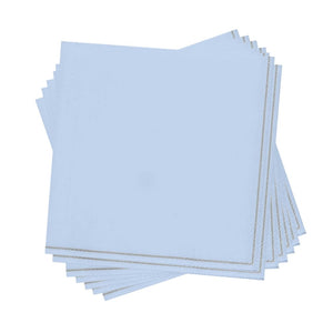 Luxe Party NYC Napkins Ice Blue with Silver Stripe Paper Napkins - 3 available sizes