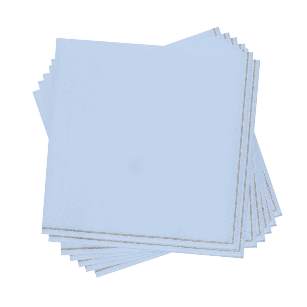 Luxe Party NYC Napkins Ice Blue with Silver Stripe Paper Napkins - 3 available sizes