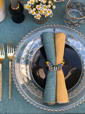 THE MALIBU - TEAL FAUX LINEN