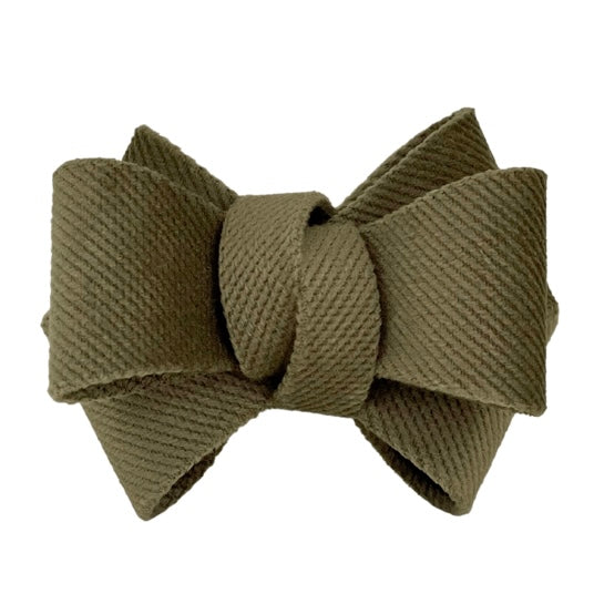 OLIVE GREEN bow ring -Set of 6