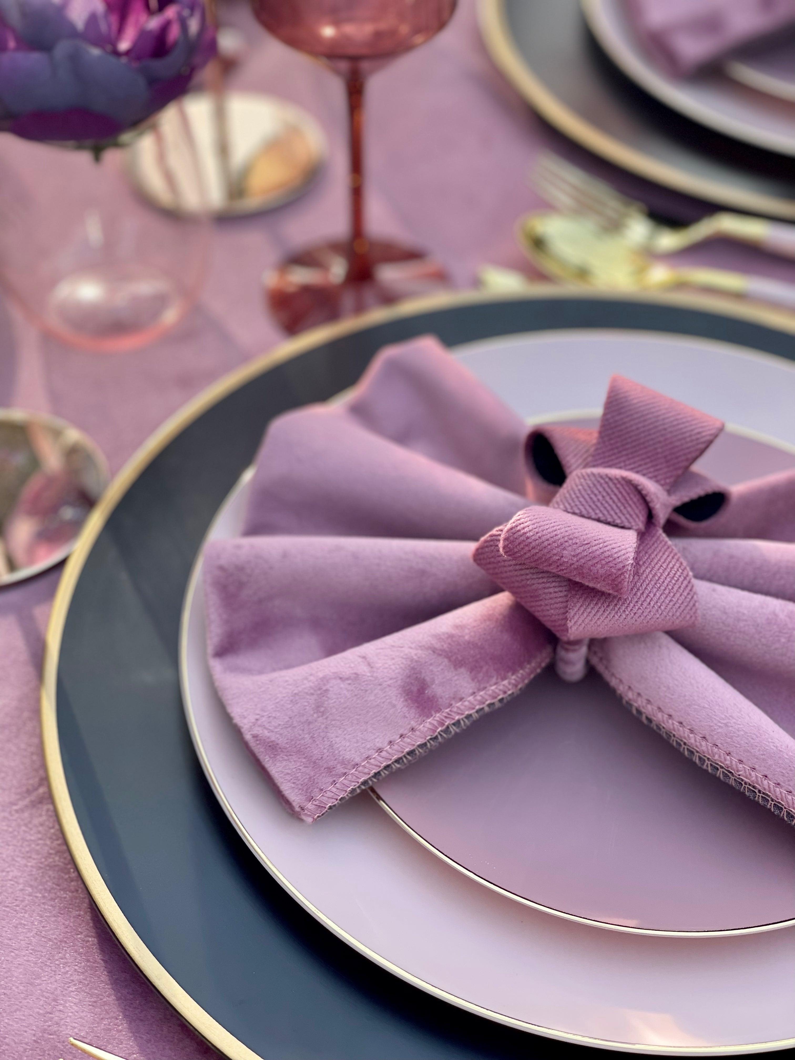 MAUVE bow ring - Set of 6
