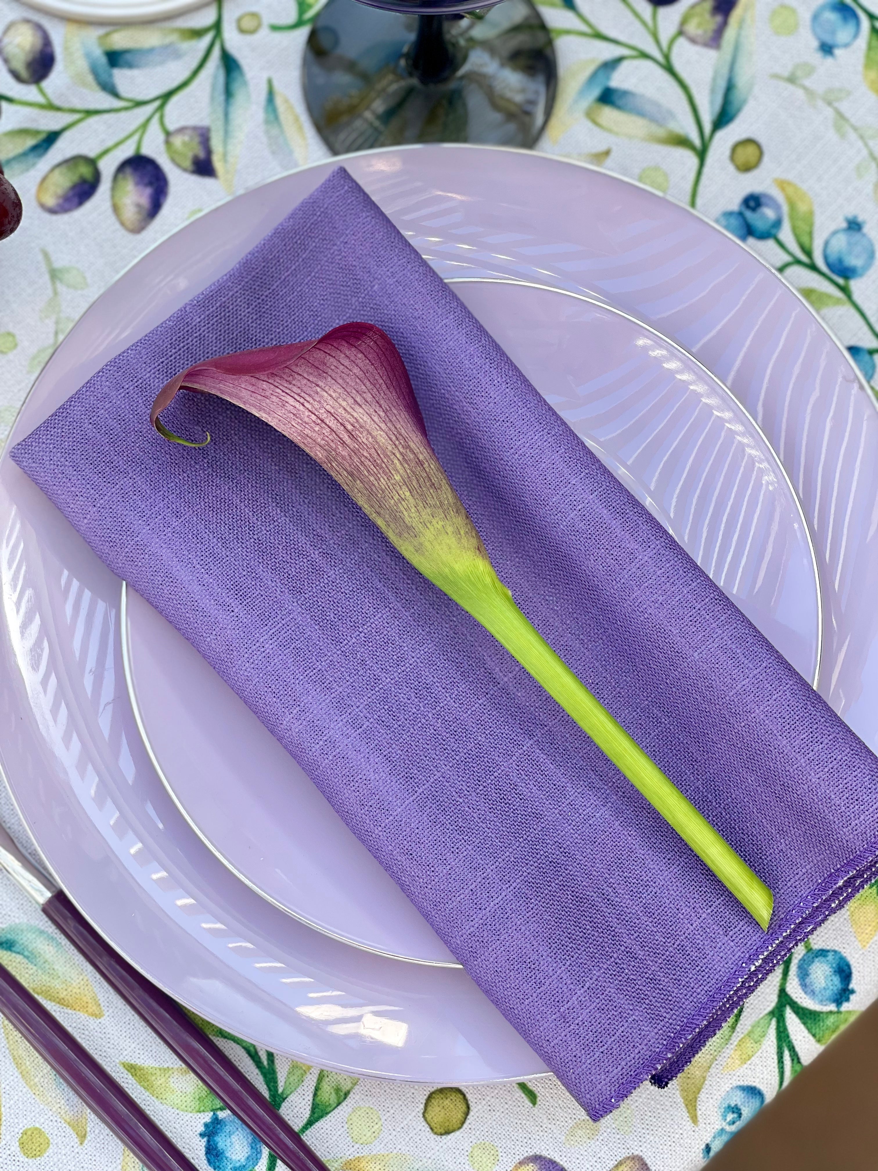 Purple Burlap Napkin - Pack of 6